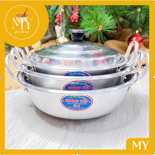 Nồi inox nấu lẩu, Chảo Hai Quai Đa Năng, Tiện Dụng Ăn Gia Đình, Bạn Bè, Hàng Quán