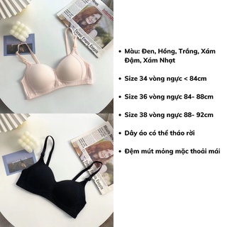 Áo ngực nữ không gọng đệm mút mỏng ôm ngực chất cotton mềm mịn thoáng mát DEVARI A838