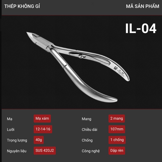 Kềm cắt da inox IL04 AAA.dùng cụ làm móng | Shopee Việt Nam