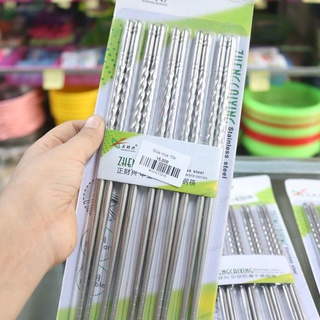 Bộ 5 đôi đũa xoắn inox cao cấp