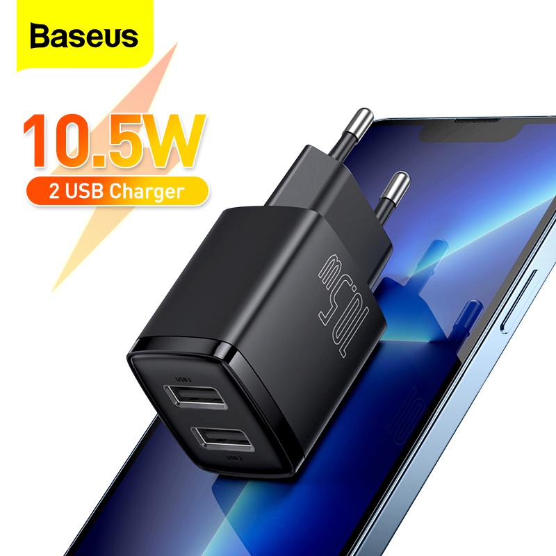 Ảnh Cốc sạc nhanh Baseus hai cổng USB EU 2.1A Max tiện lợi 1