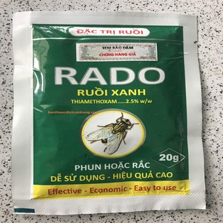 Thuốc Diệt Ruồi Tận Gốc RADO Ruồi Xanh Gói 20g - Diệt Ruồi Nhanh Chóng, Hiệu Quả, An Toàn Cho Nhà Hàng, Quán Ăn