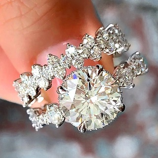 Nhẫn Mạ Bạc 925 Đính Đá Zircon Đơn Giản Thời Trang Cho Nữ