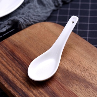 Combo 10 Muỗng ăn cơm, súp , cháo , yến độ dài 12.7cm chất liệu gốm sứ cao cấp