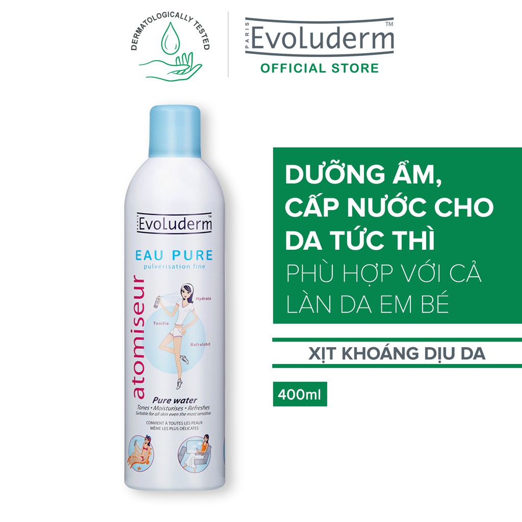 Xịt khoáng Evoluderm Atomiseur Eau Pure 400ml | Shopee Việt Nam