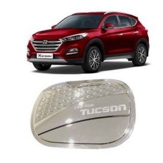 Ốp nắp bình xăng xe Hyundai Tucson 2019, 2020, 2021 nhựa ABS mạ crom cao cấp, sáng bóng