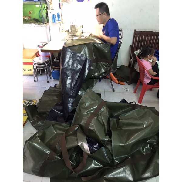 [SIÊU DÀY- Size PHÙ HỢP ĐI MÁY BAY] Túi bạt đựng đồ màu xanh rêu-số 2