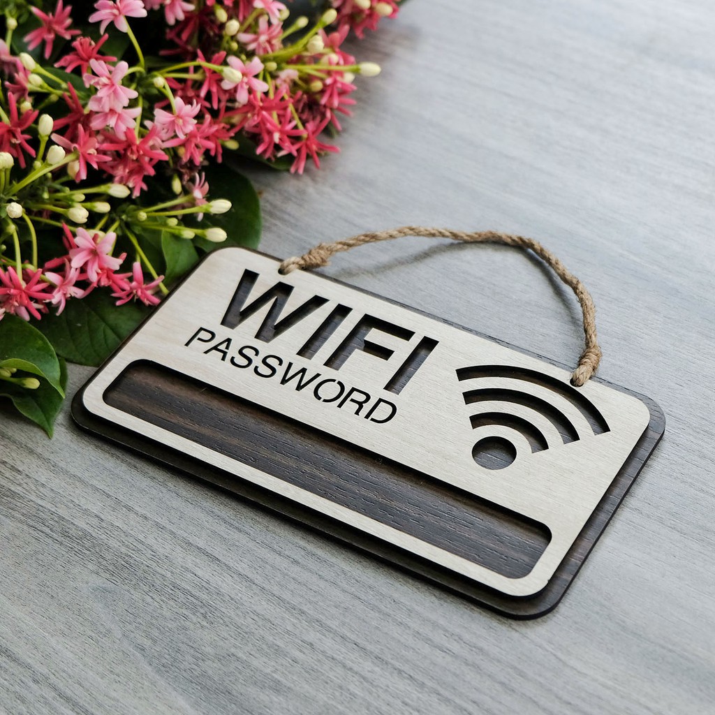 Bảng gỗ trang trí wifi password treo tường - Mẫu TW01