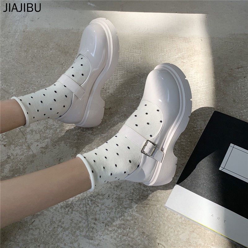 Size 35-44 Giày đồng Phục JK Nhật Bản Giày Lolita Mũi Tròn Màu Đen Korean Fashion Platform Mary Jane Shoes Black High Heel School Shoes for Teenage Girls Round Toe Doll Shoes Cute Princess Shoes Giày Khiêu Vũ Giày Eva Giày Da đế Mềm