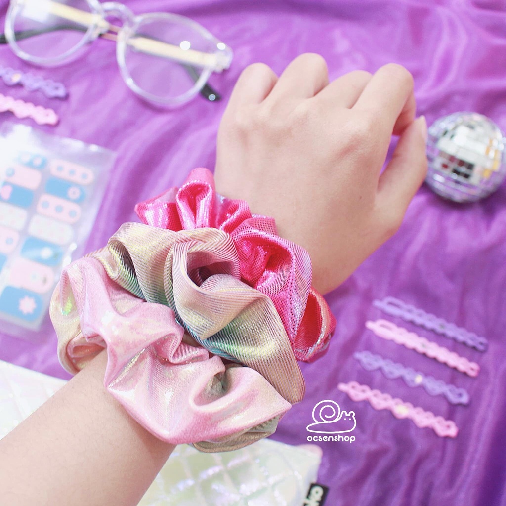 Chun buộc tóc Scrunchie made by Ốc sên các mẫu (Nhắn tin chọn màu)