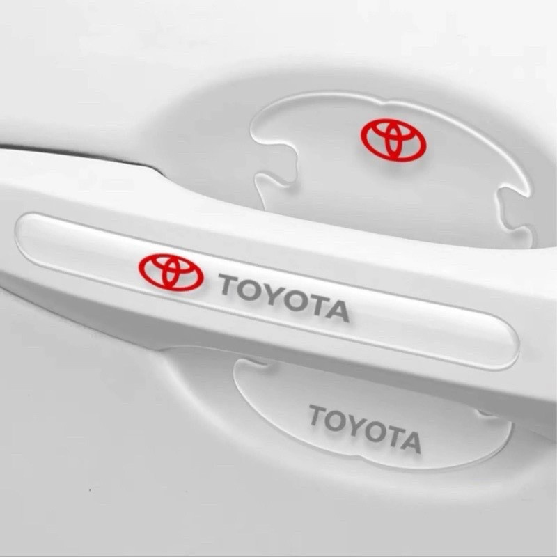 Bộ 10 miếng dán silicon tay, hõm, gương ô tô logo hãng xe TOYOTA Vios,Innova,Fortuner,Camry,Altis,Yaris,Prado,Hilux