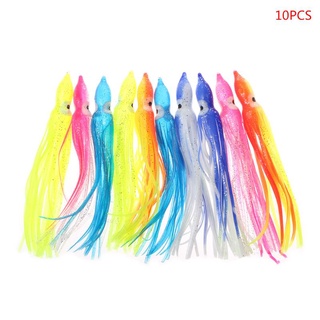 Set 10 Mồi Câu Cá Giả Hình Bạch Tuộc Bằng Nhựa Mềm
