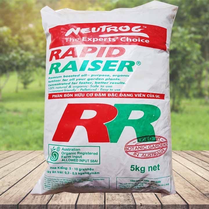 Phân bón hữu cơ RR RAPID RAISER dạng Viên của Úc 5kg, viên nén RAPID ...