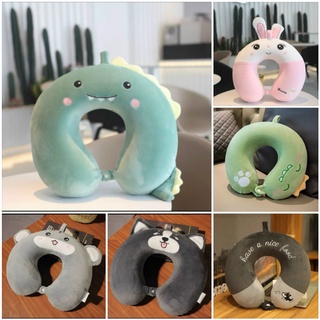 Gối tựa cổ ruột cao su, gối chữ U cao su nguyên khối hình thú ngộ nghĩnh chống đau mỏi cổ khi đi xe