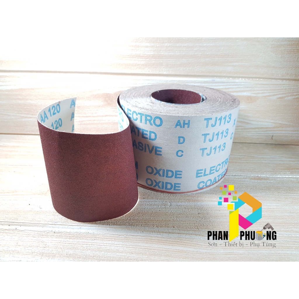 GIẤY NHÁM VẢI OXIDE / NHÁM CUỒN MÉT KHỔ 100MM  Độ hạt nhám  AA100, AA120, AA150, AA180.
