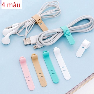 Set 4 dây quấn dây tai nghe cáp sạc bằng silicon nhiều màu