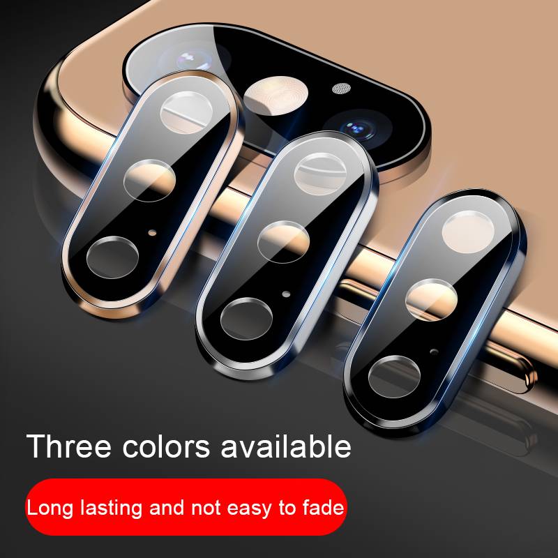 Kim Loại Camera Kính Ống Kính Máy Ảnh Cho iPhone XS Max Bảo Vệ Màn Hình Kim Loại Kính Cường Lực Trên Cho iPhone X XS XSMAX