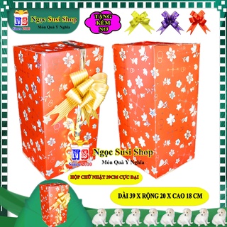 [CAO CẤP] HỘP QUÀ CHỮ NHẬT GIẤY KIẾNG SIZE CỰC ĐẠI 39CM + TẶNG KÈM NƠ 5CM - HỘP GÓI QUÀ GIẤY KIẾNG SIÊU ĐẸP