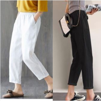 Quần Đũi Baggy Nữ Xuât Hàn M006,dáng baggy nữ cạp chun siêu xinh cho phái đẹp 39