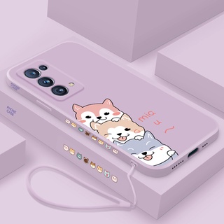 Ốp Điện Thoại Silicon Họa Tiết Hoạt Hình Kèm Dây Đeo Cho oppo reno 4 reno 5 reno 6 reno2 f reno 3