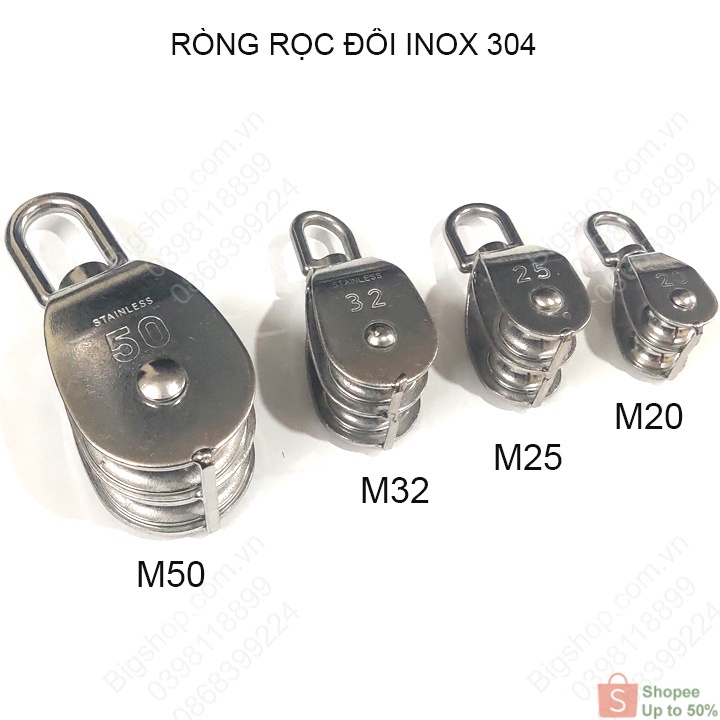 Ròng rọc đôi làm bằng inox 304 không gỉ M20-M25-M32-M50 tùy chọn ...