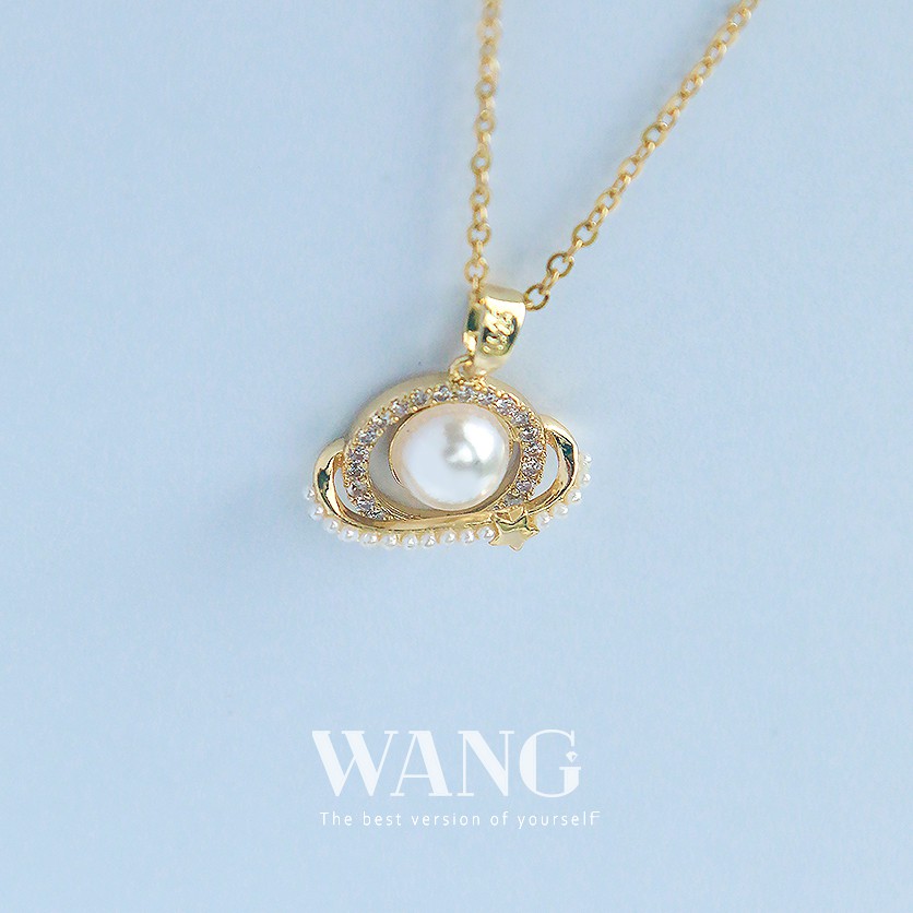 Vòng cổ Thép Titan Mạ Vàng 18k Mặt Hình Hành Tinh Thời Trang Hàn Quốc
