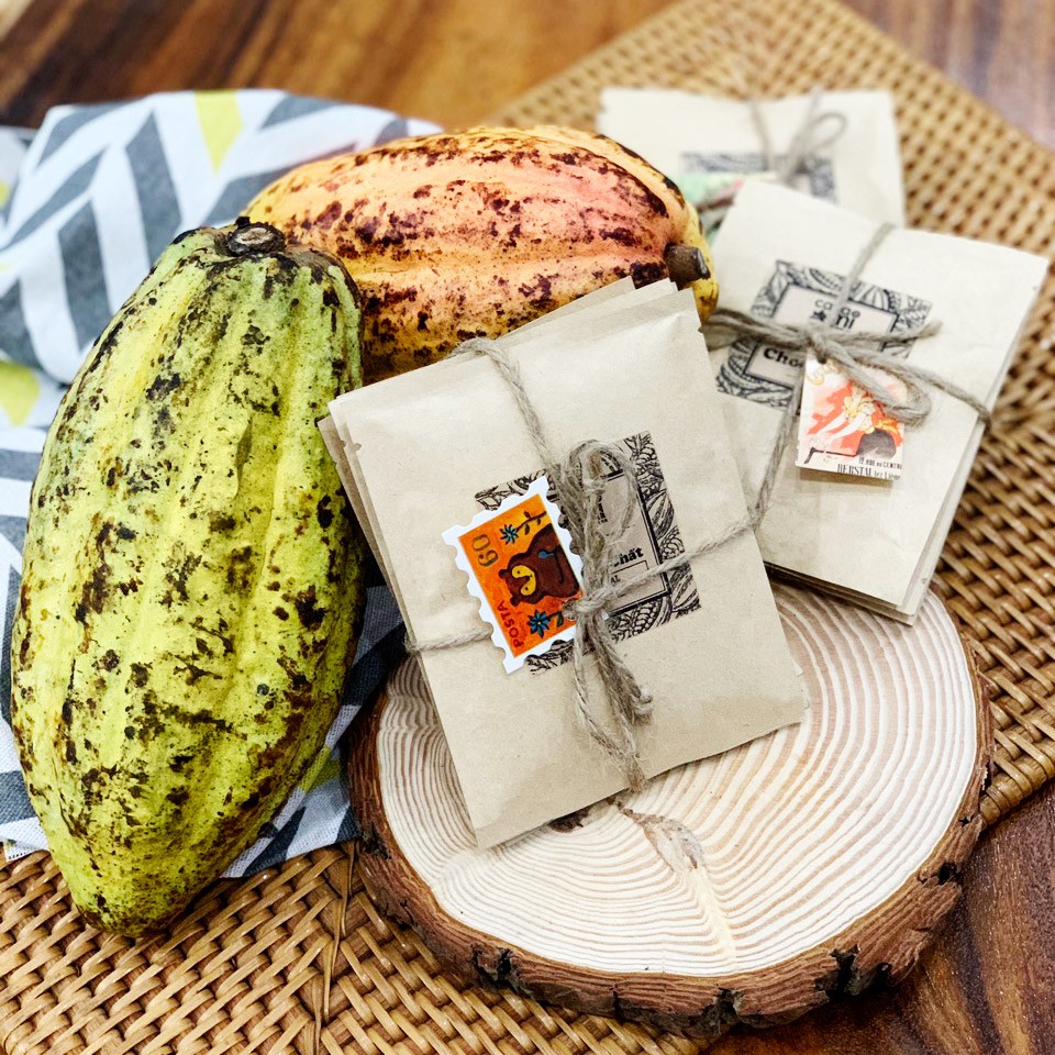 Ảnh Set 4 gói dùng thử thức uống socola mix vị cafe, sữa dừa, chocolate, nguyên chất thơm ngon CACAOMI 4