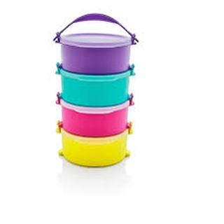Cặp lồng cơm 550ml Tupperware dùng được trong lò vi sóng, có quai xách, tháo rời được