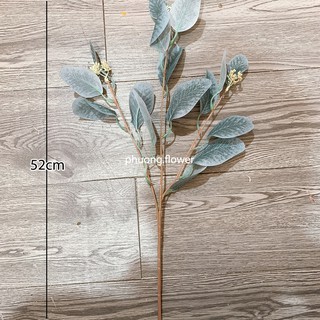 Cành bạch đàn giả cành lá bạch đàn Mỹ nhân tạo 3 nhánh dài 52cm màu pastel dùng trang trí tuyệt đẹp