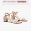 Giày sandal nữ bản ngang cao gót 5 phân gót vuông mũi tròn quai ngang hở gót thời trang_AN13XM