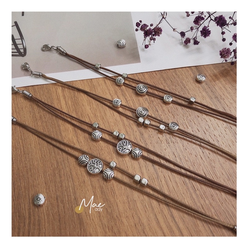 Vòng Aiko - vòng tay - vòng cổ / dây chuyền charm cây, charm xoắn vintage