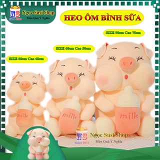 [GIÁ SẬP SÀN] THÚ BÔNG HEO BÔNG ÔM BÌNH SỮA RẤT DỄ THƯƠNG [MUA CHỌN SIZE]