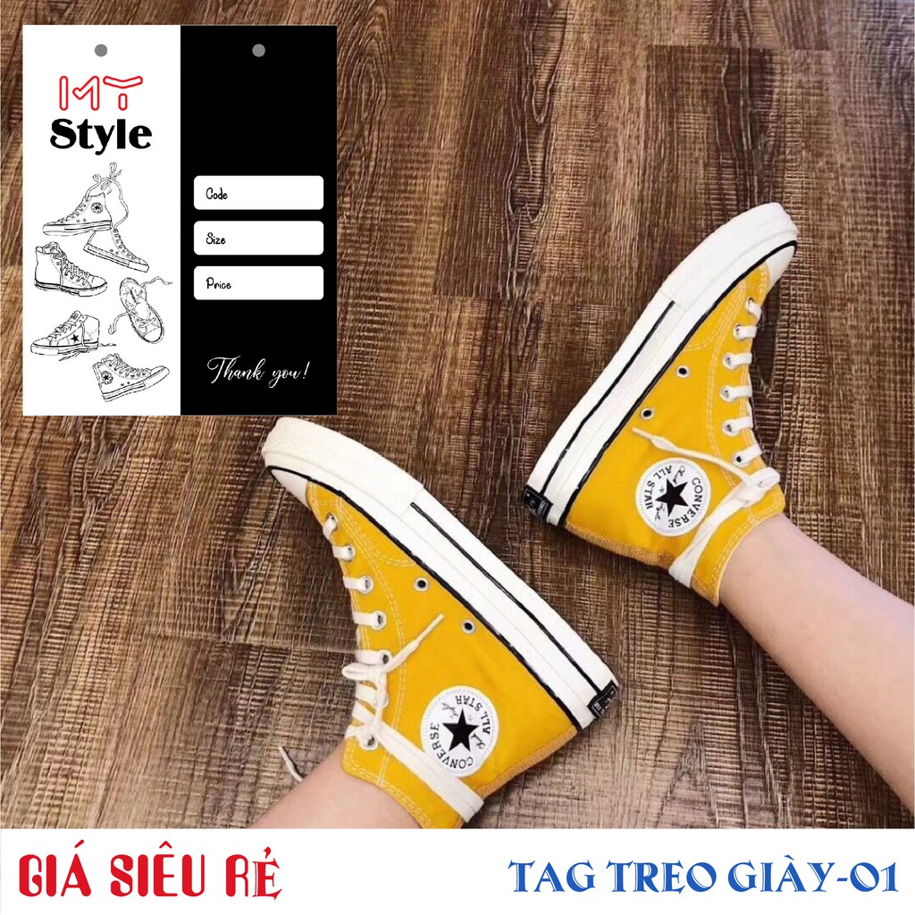 (GIÁ RẺ -HÀNG CÓ SẴN) 100Nhãn mác giấy, THẺ TREO GIẦY cao cấp
