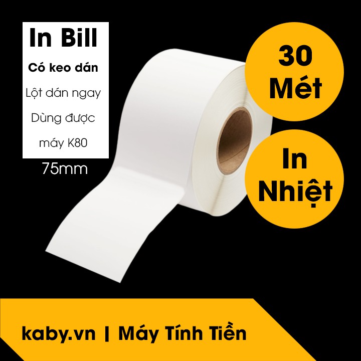 Giấy In Bill K80 Có Keo Dán (Cuộn 30 Mét) Cho Máy In Hóa Đơn | Shopee Việt  Nam