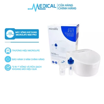 Máy xông mũi họng MICROLIFE NEB PRO " 2 in 1" xông và rữa sạch khoang mũi " bảo hành 3 năm chính hãng - MEDICAL