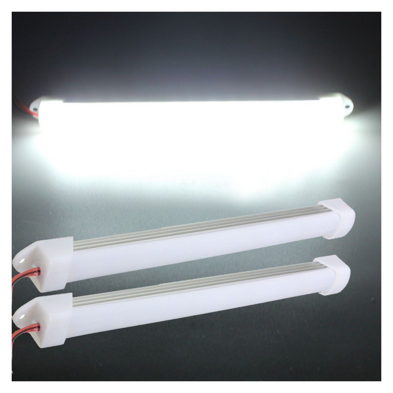 2x 12V Đèn LED Ô Tô SMD Nội Thất Thanh Ống Dải Đèn Van Thuyền Caravan Motorhome Lạnh Trắng