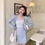 set áo hoa 2 dây kèm áo khoác chân váy caro xanh cực HOT ⚡CÓ CLIP HÌNH THẬT ⚡HÀNG SẴN SACV827