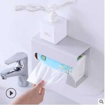Hộp đựng giấy vệ sinh, Giấy ăn, Túi Nilong Cuộn Đa Năng Kèm Miếng Dán Tường Nano Sáng Tạo Mới - 88310 AMIZIN