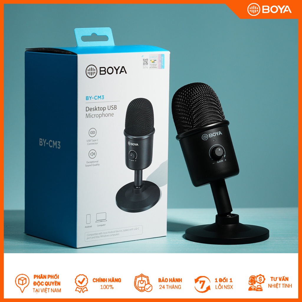 BOYA BY-CM3 - Mic Thu Âm Để Bàn Cổng USB Dành Cho Laptop / PC / Điện ...