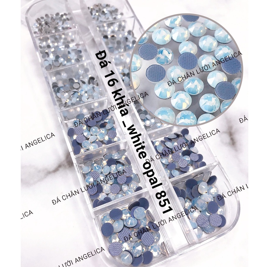 Đá Nail Chân Lưới 16 Khía White Opal Đính Trang Trí Móng ANGELICA 851