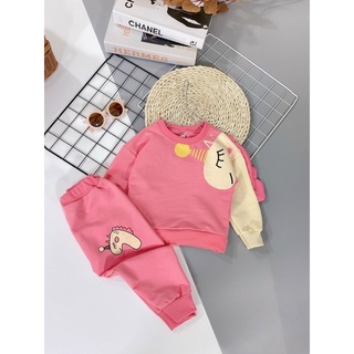 Bộ nỉ bé gái, bộ thu đông bé gái, bộ nỉ chui đầu bé gái