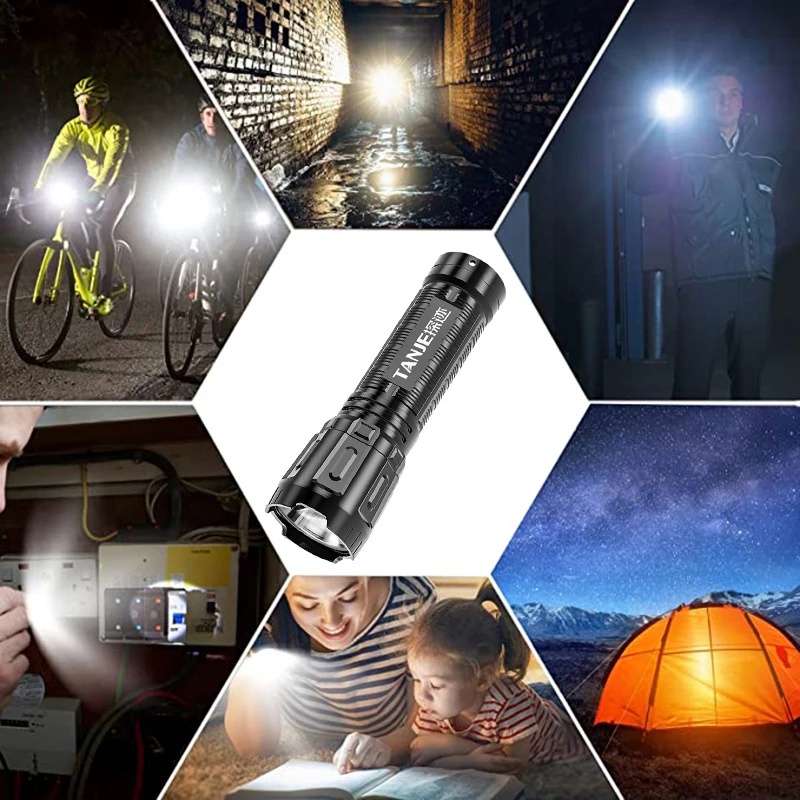Đèn Pin LED Mini Có Thể Sạc Lại Bằng Cổng Usb Chất Lượng Cao Dùng Khi Đi Leo Núi/Cắm Trại Khẩn Cấp