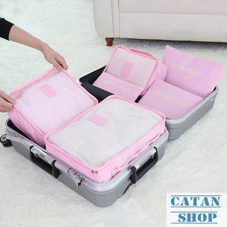 SET 6 Túi Đựng Đồ Du Lịch xếp đồ gọn gàng trong vali Chống Thấm Bag in Bag GD40-6Tvali