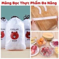 ⭐ 100 CHIẾC ⭐ Màng Bọc Thực Phẩm Có Chun Co Dãn Tái Sử Dụng có kèm túi gấu - siêu tiện lợi