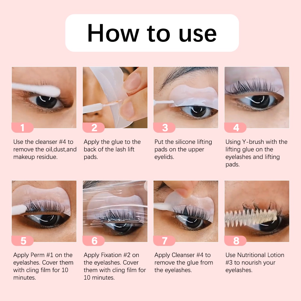 Bộ nâng mi mi Lông mi Perm Lash Lifiting Lông mi Perm Dụng cụ Bộ lông mày Cán mi uốn cong cho Salon Sử dụng tại nhà