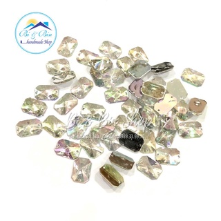 Đá Kết Chữ Nhật Trắng Cừ AB Đính Kết Trang Phục Làm Phụ Kiện Thời Trang