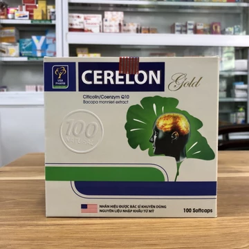 Viên bổ não Cerelon Gold Trắng - Giảm nhức đầu, hoa mắt, chóng mặt do rối loạn tiền đình - Hộp 100 viên