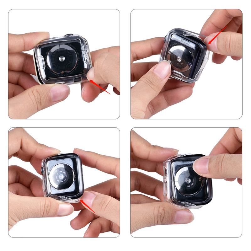 360 Cover cho Apple 46MM Horloge Case 10 9 8 7 6 Se 5 4 3 41Mm 45Mm 42Mm 38mm Mềm Trong Suốt Bảo Vệ Màn Hình Tpu Cho iwatch Ultra 7 6 5 4 3 44Mm 40Mm