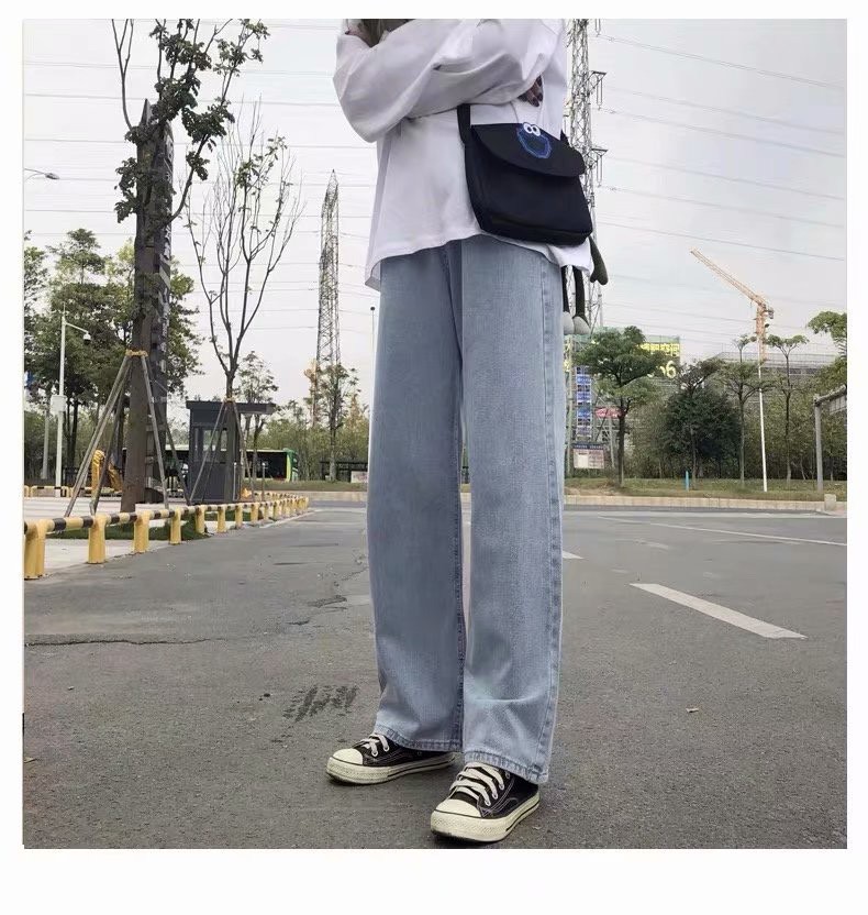 Ảnh Quần jeans dài DADUHEY ống rộng phong cách Hàn Quốc cá tính thời trang cho nữ 3