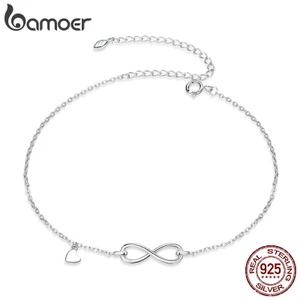Lắc chân BAMOER SCT019 bằng bạc 925 mạ platinum có độ bóng cao thời trang